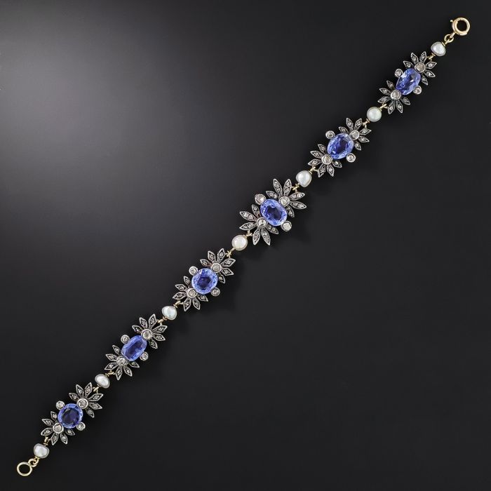 Pearl and sapphire bracelet deals