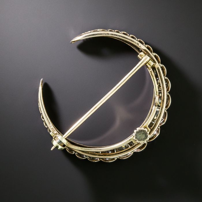 Diamond crescent brooch hotsell