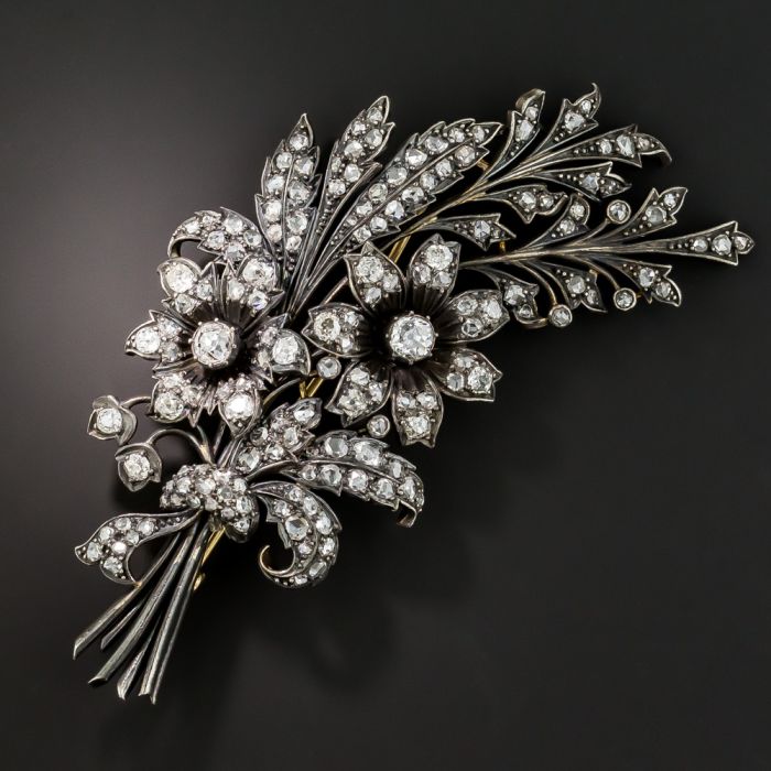 Victorian diamond brooch top