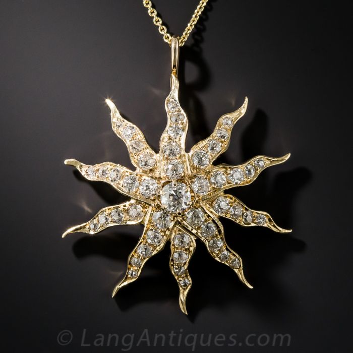 Starburst diamond pendant hot sale