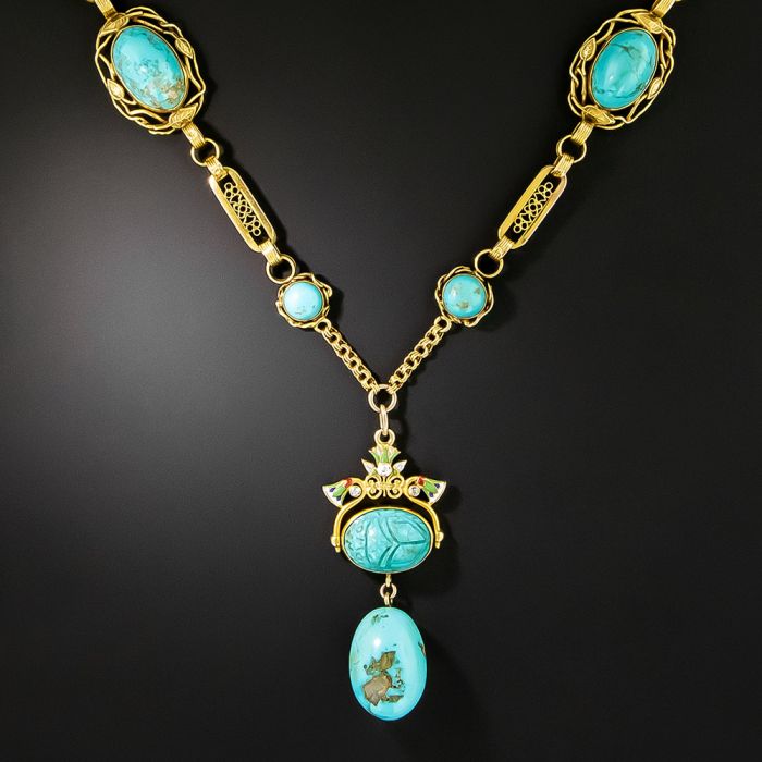 Vintage scarab necklace new arrivals
