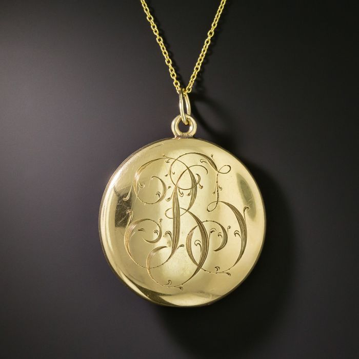 Victorian Engraved Round Locket Pendant