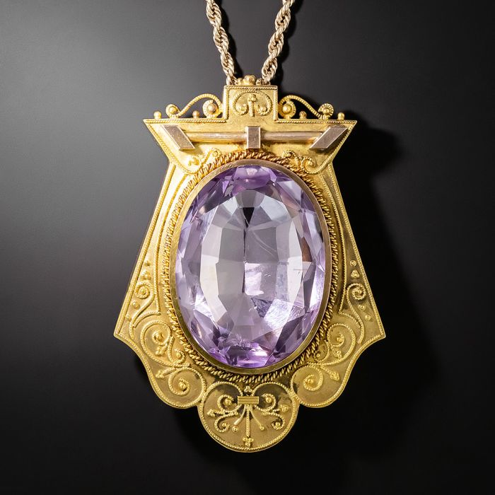 Victorian Etruscan Revival Amethyst Necklace