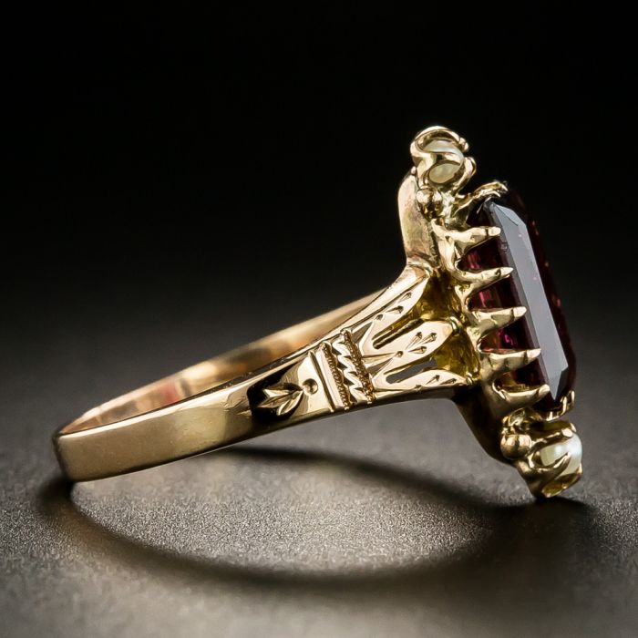 Garnet and pearl ring 1884 2025