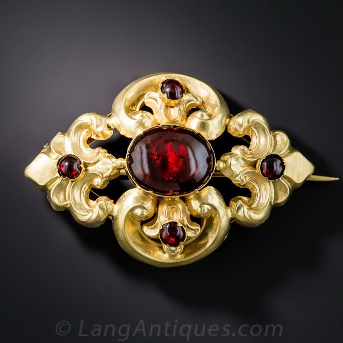 Victorian Garnet Brooch