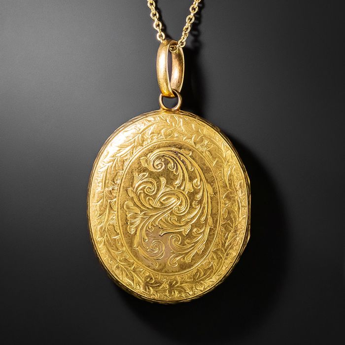 Victorian gold pendant top