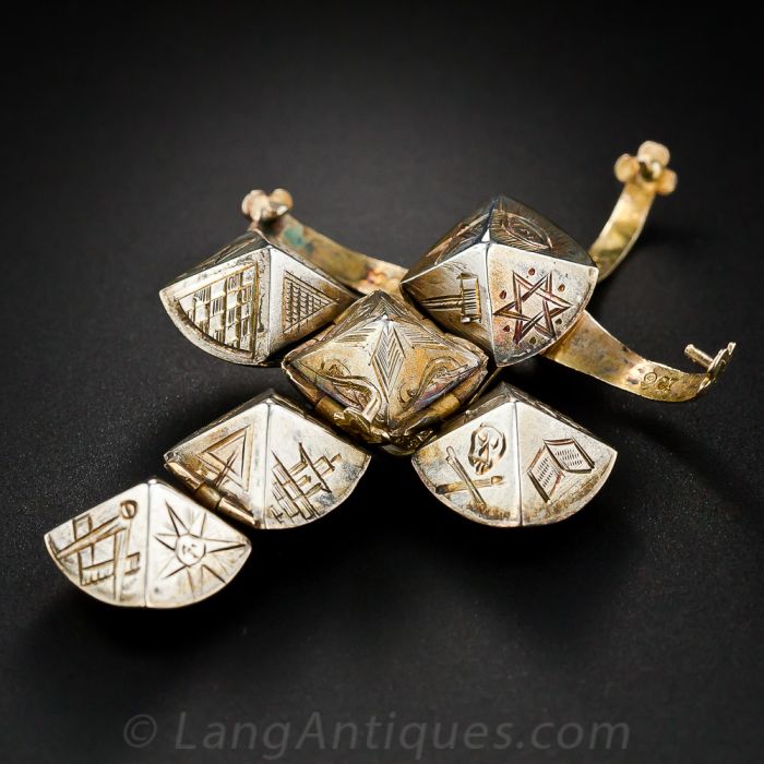 Victorian Masonic Ball and Cross Fob