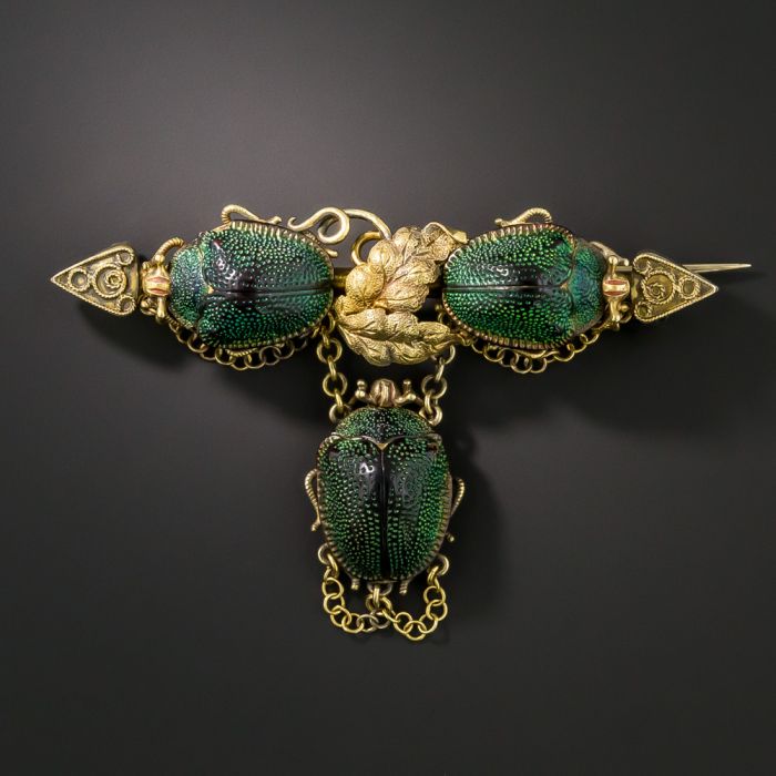 Victorian Natural Scarab Earring and Pin Set Antique Vintage Earrings Antique Vintage Jewelry