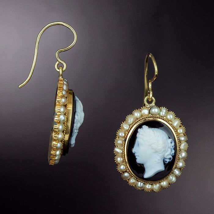 Victorian cameo earrings discount