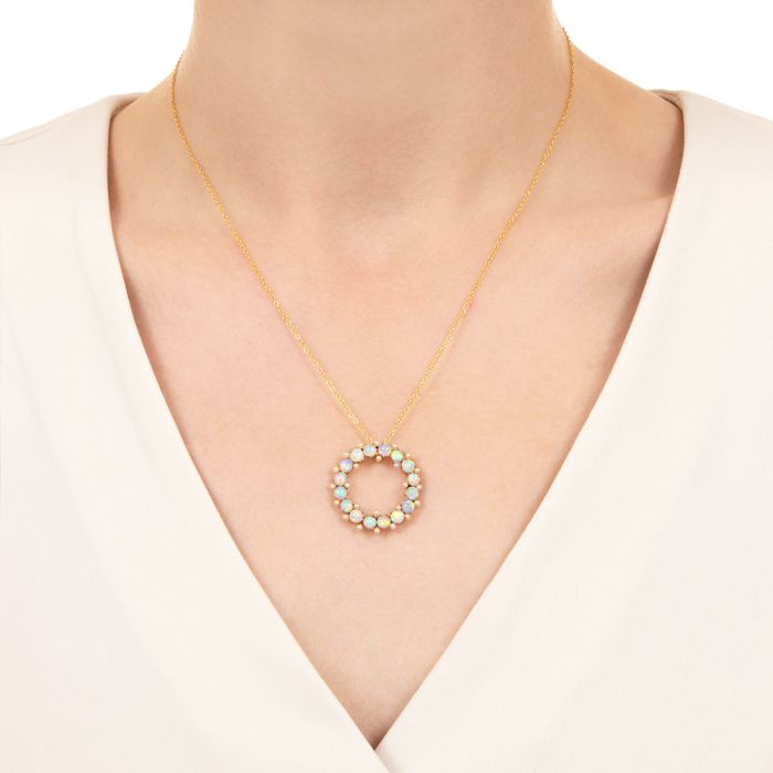 Opal circle necklace discount