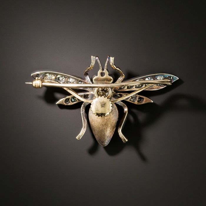 Victorian Pearl and Diamond Bee Brooch