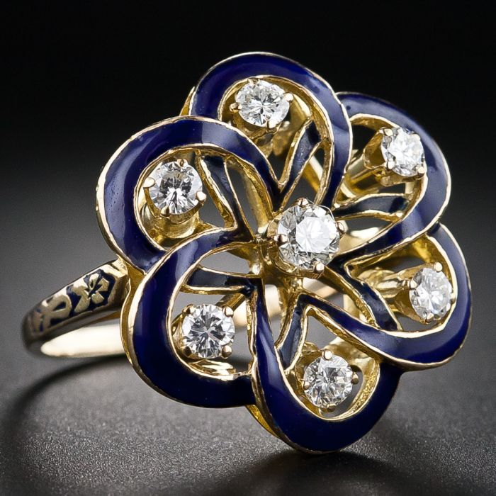 Enamel and diamond ring store