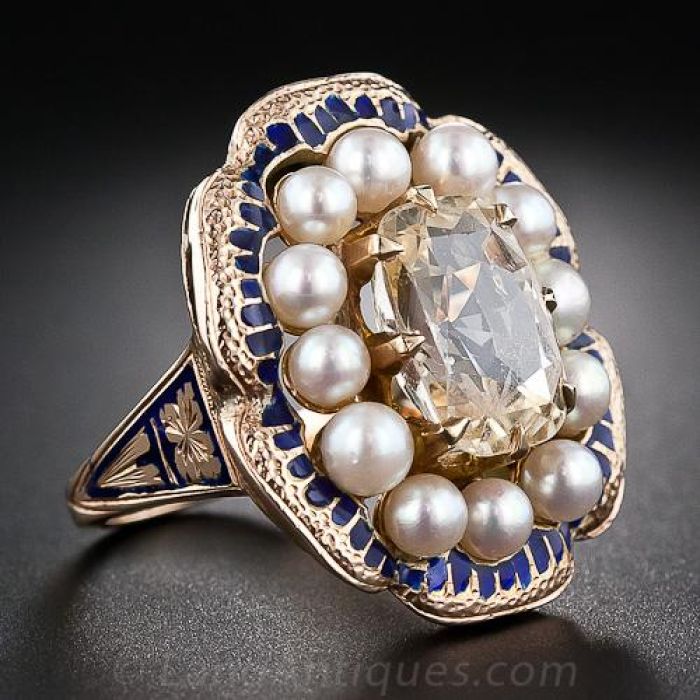 Pearl and yellow sapphire ring online