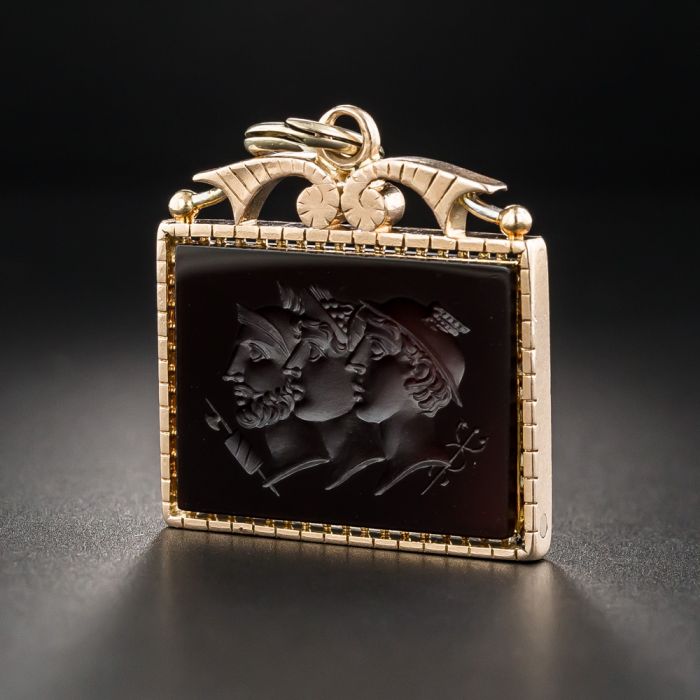 Victorian Rose Gold Carnelian Intaglio Fob Pendant