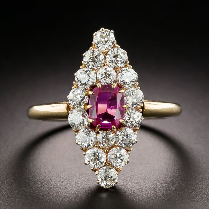 Victorian navette ring top