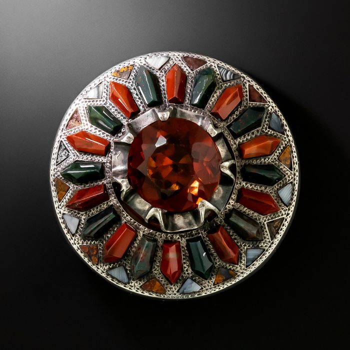 antique agate brooch