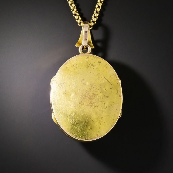 Victorian Seed Pearl Locket Necklace