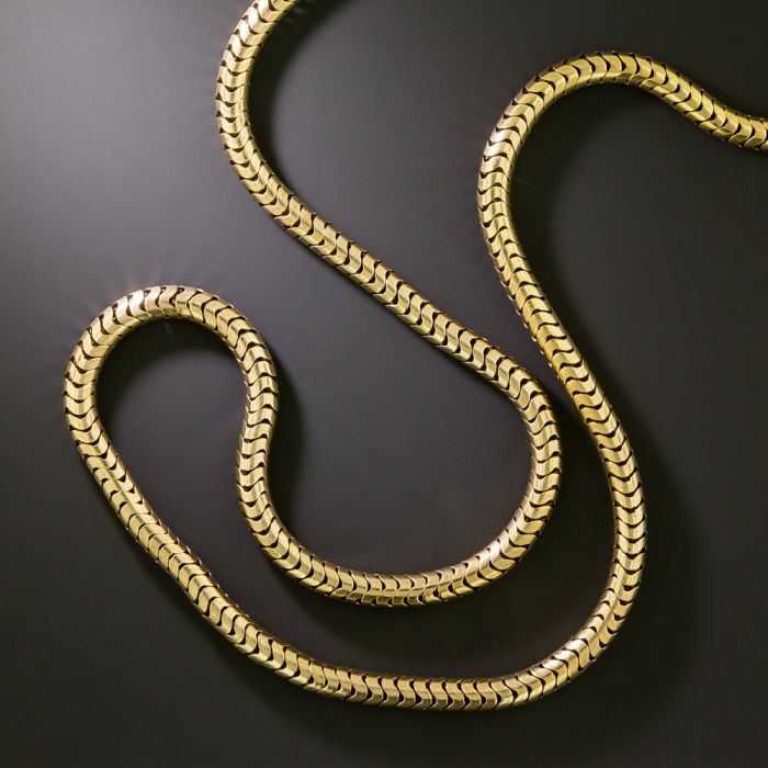 【VINTAGE HOLLYWOOD】Diagonal Snake Chain Necklace VINTAGE HOLLYWOOD】Diagonal Snake Chain Necklace VINTAGE