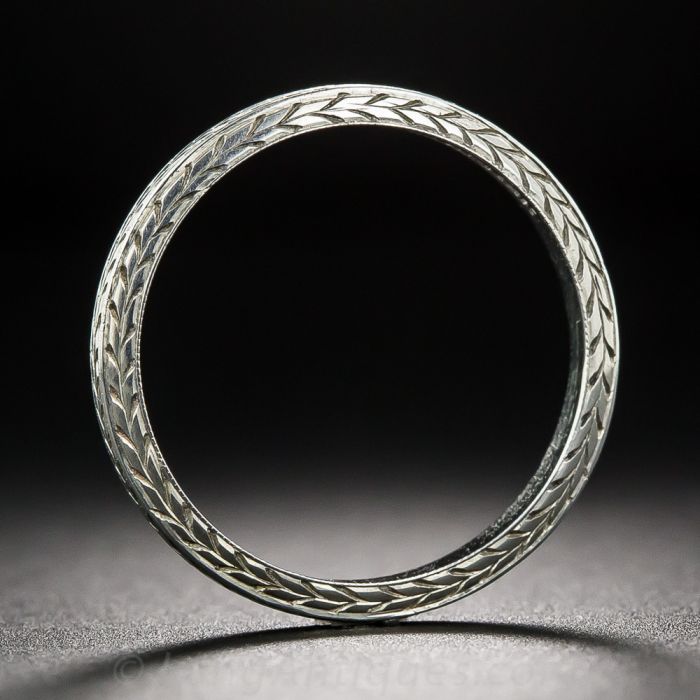 Vintage 18K White Gold Wedding Band by BELAIS