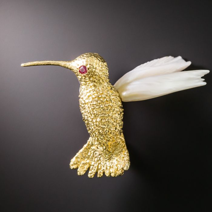 Vintage hummingbird brooch sale