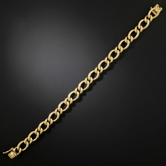 Vintage 1980s Heavy 14K Curb Link Bracelet