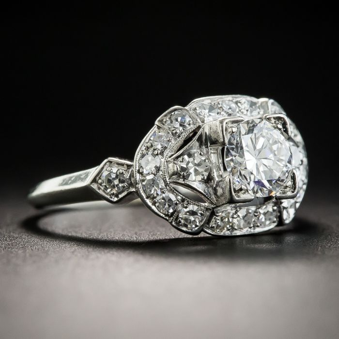 Vintage .58 Carat Diamond Palladium Engagement Ring by Loretz & Benoit