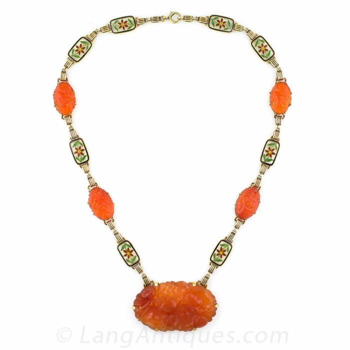Vintage carnelian necklace shop