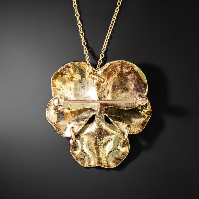 1970's made in Norway pansy pendant 1970's made in Norway pansy