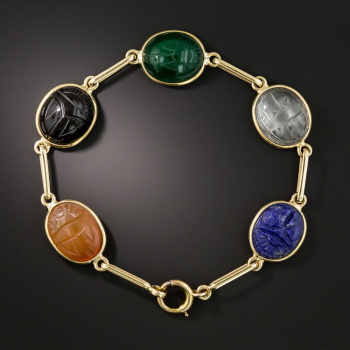 Vintage Carved Scarab Bracelet