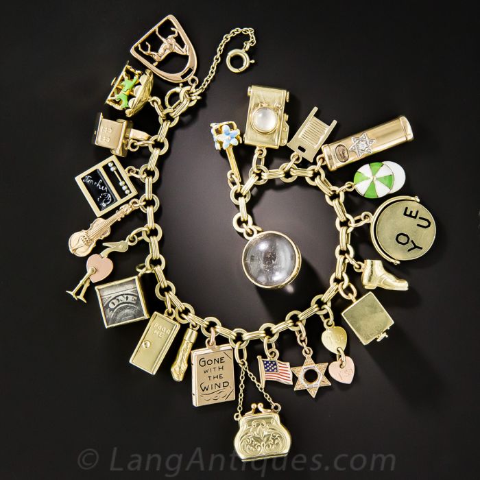 Old fashioned charm bracelet hot sale