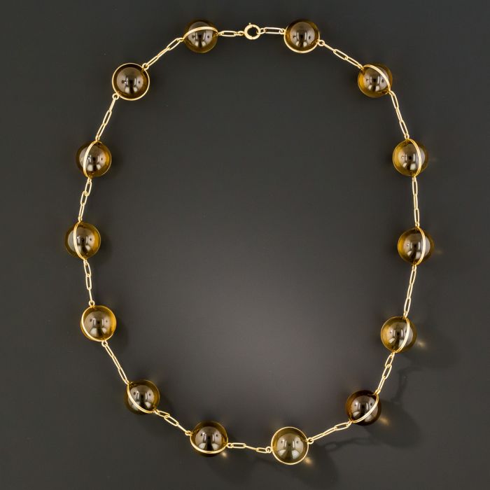 Vintage Citrine Pools Of Light Necklace