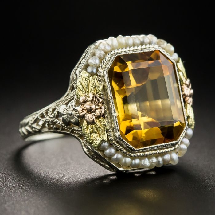 Vintage citrine engagement ring on sale