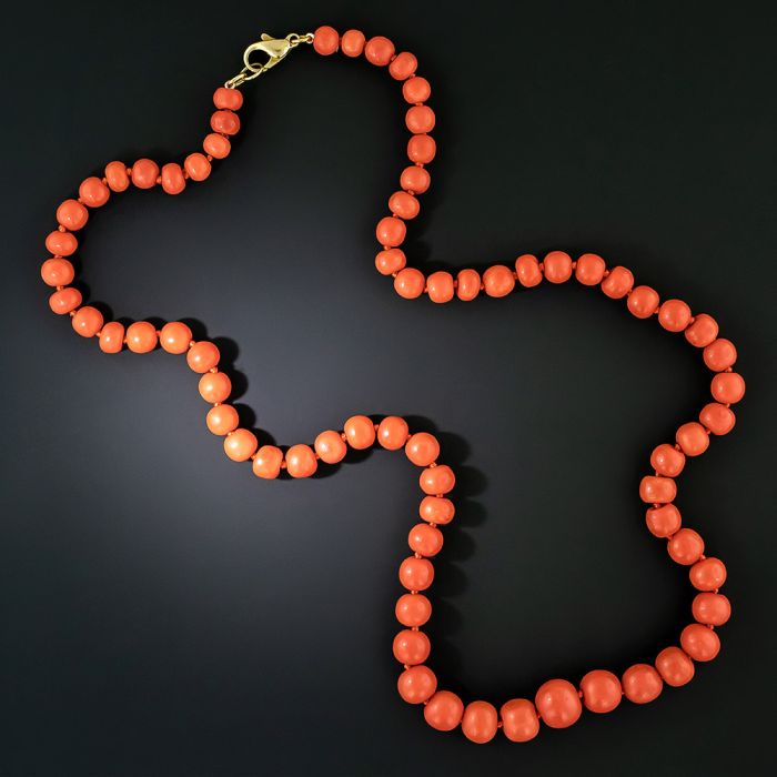 Orange coral necklace top