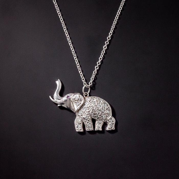 Diamond elephant pendant discount