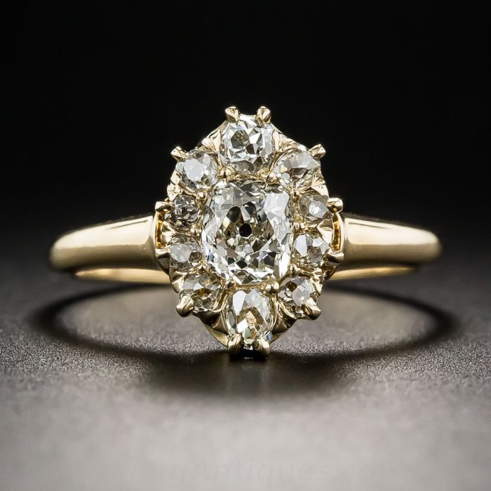 Vintage diamond cluster engagement ring new arrivals