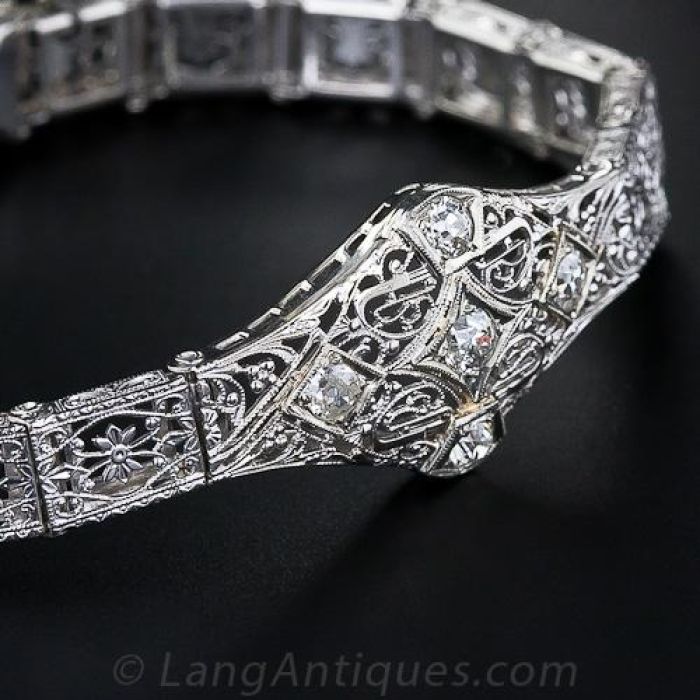 Vintage Filigree Diamond Bracelet