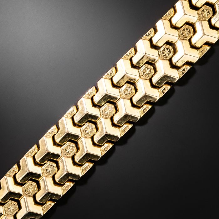 Vintage mens gold bracelet hotsell