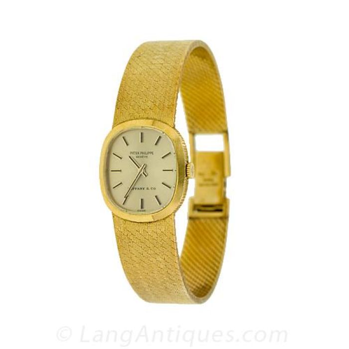 Vintage Ladies Patek Philippe Gold Bracelet Watch From Tiffany Co