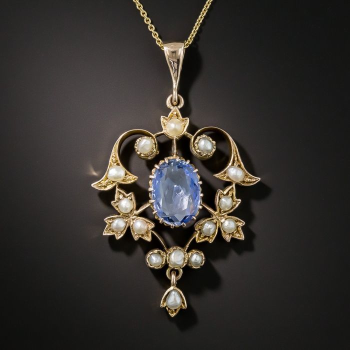 Vintage sapphire necklace clearance