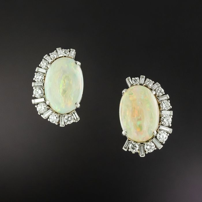 Vintage opal earrings new arrivals