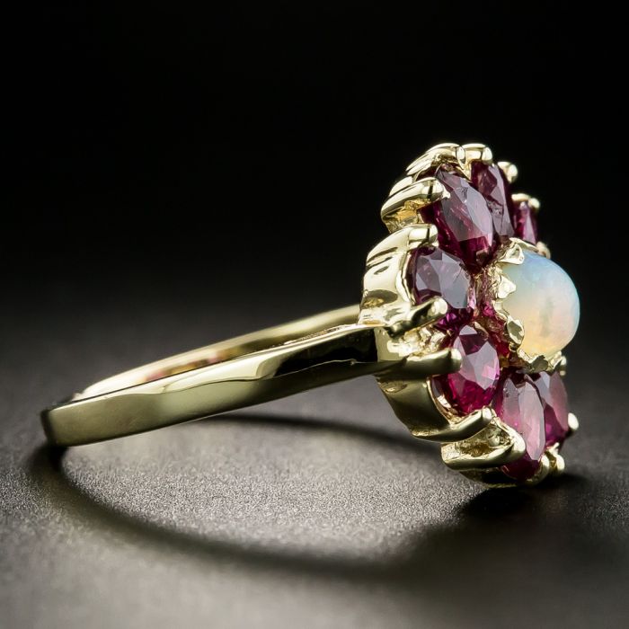 Vintage opal and ruby ring shop