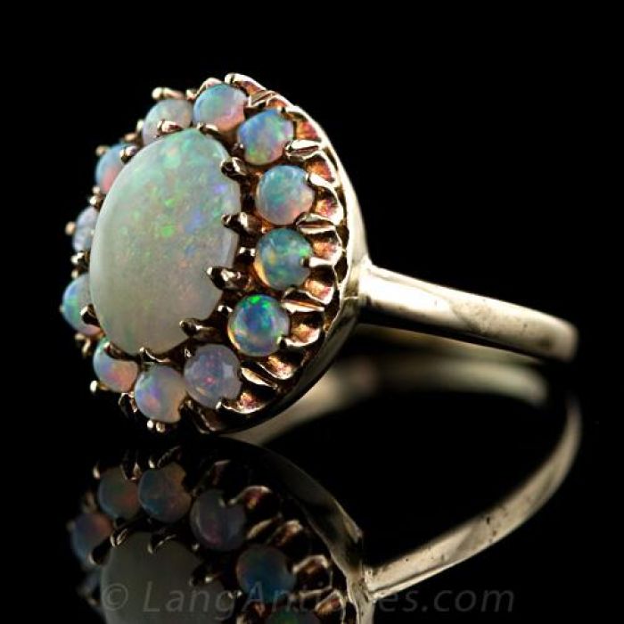 Opal cluster ring sale
