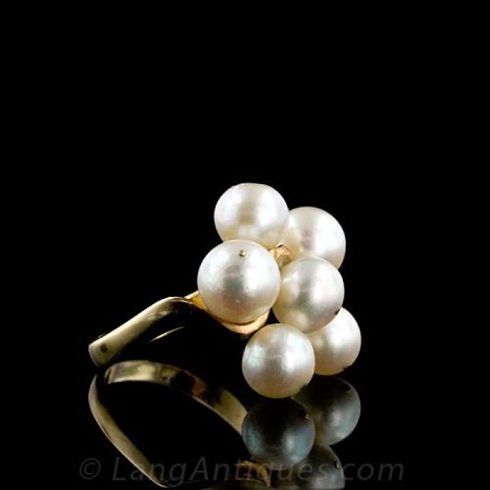 Vintage Pearl Cluster Ring