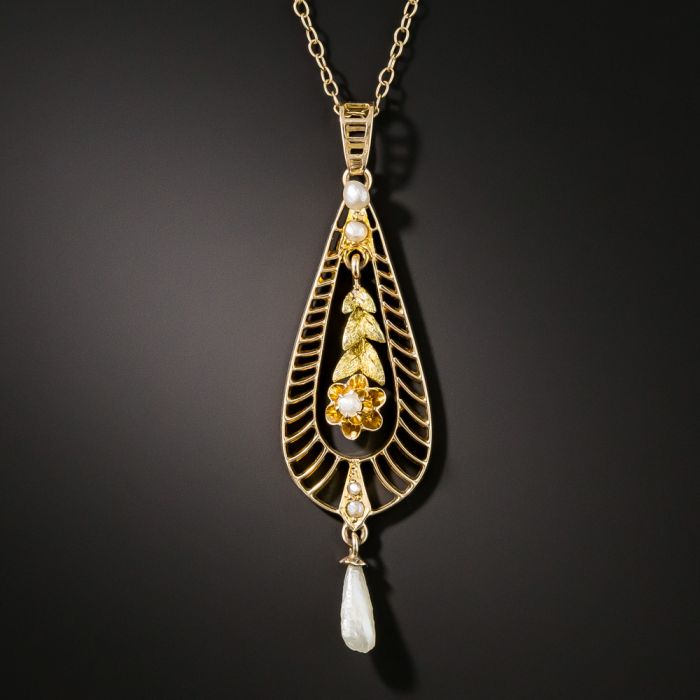 Vintage pearl drop necklace outlet