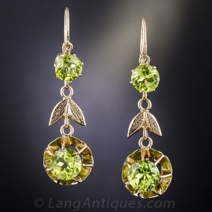 Vintage peridot earrings top