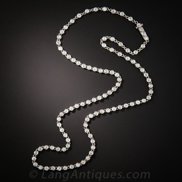 Vintage Platinum Diamond Chain Necklace