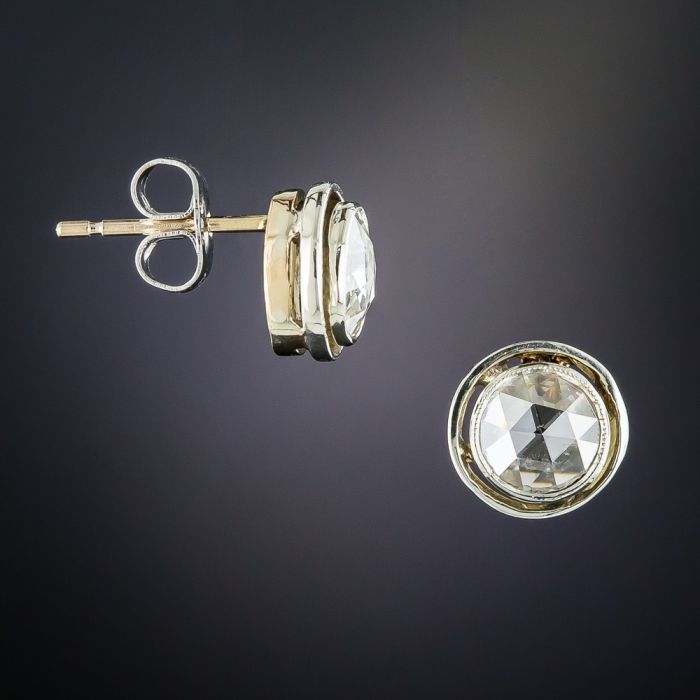 Rose cut diamond studs hotsell