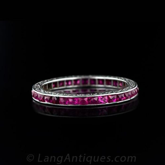 Vintage ruby eternity band discount