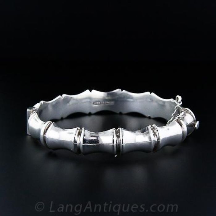 Vintage Silver Bamboo Bangle