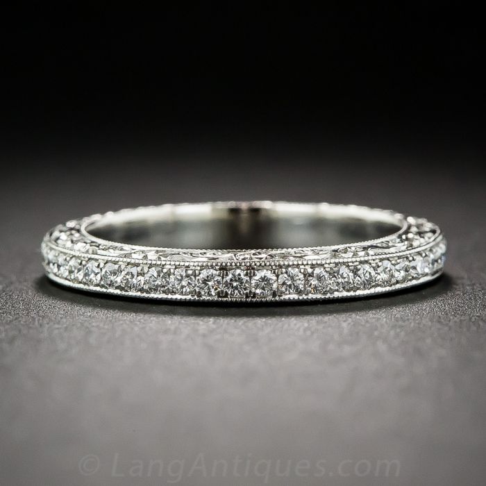 Vintage Style Platinum and Diamond Eternity Band